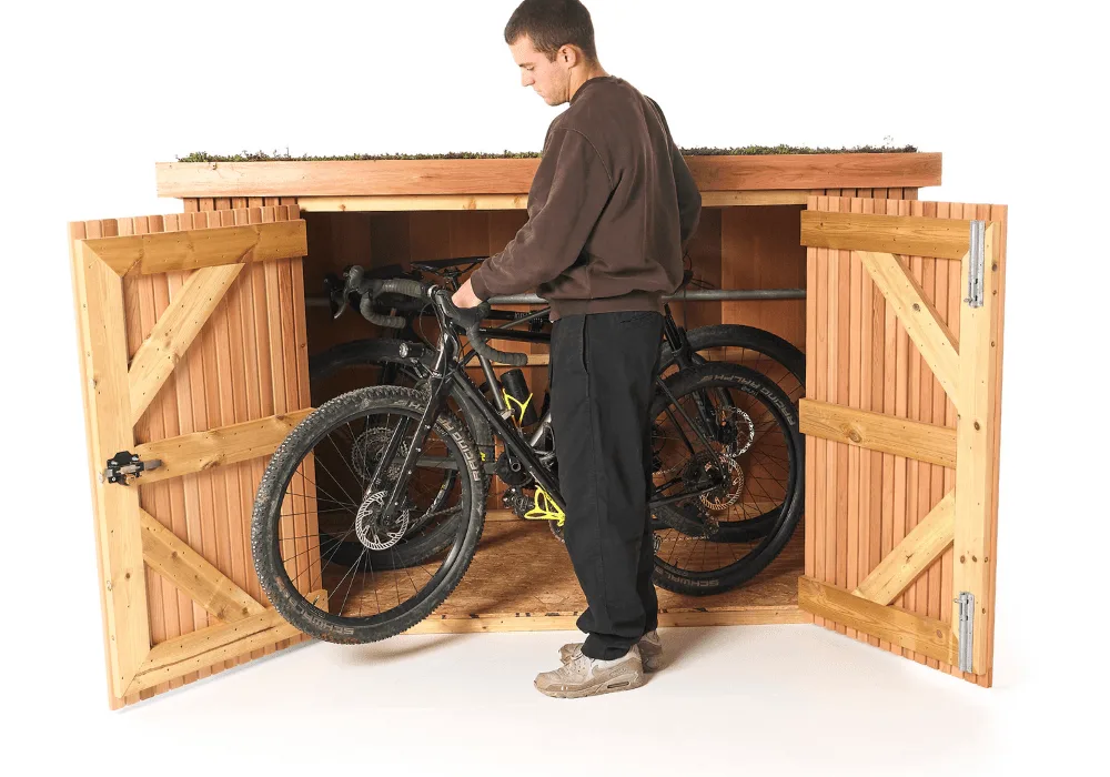 Classic bike shed illustrating bike shed size