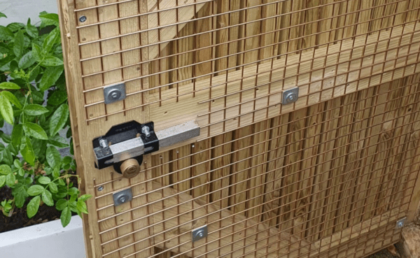 Steel mesh inside a door