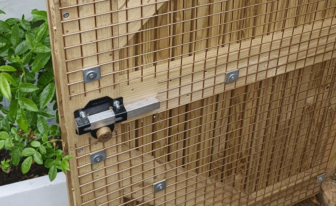 Steel mesh inside a door