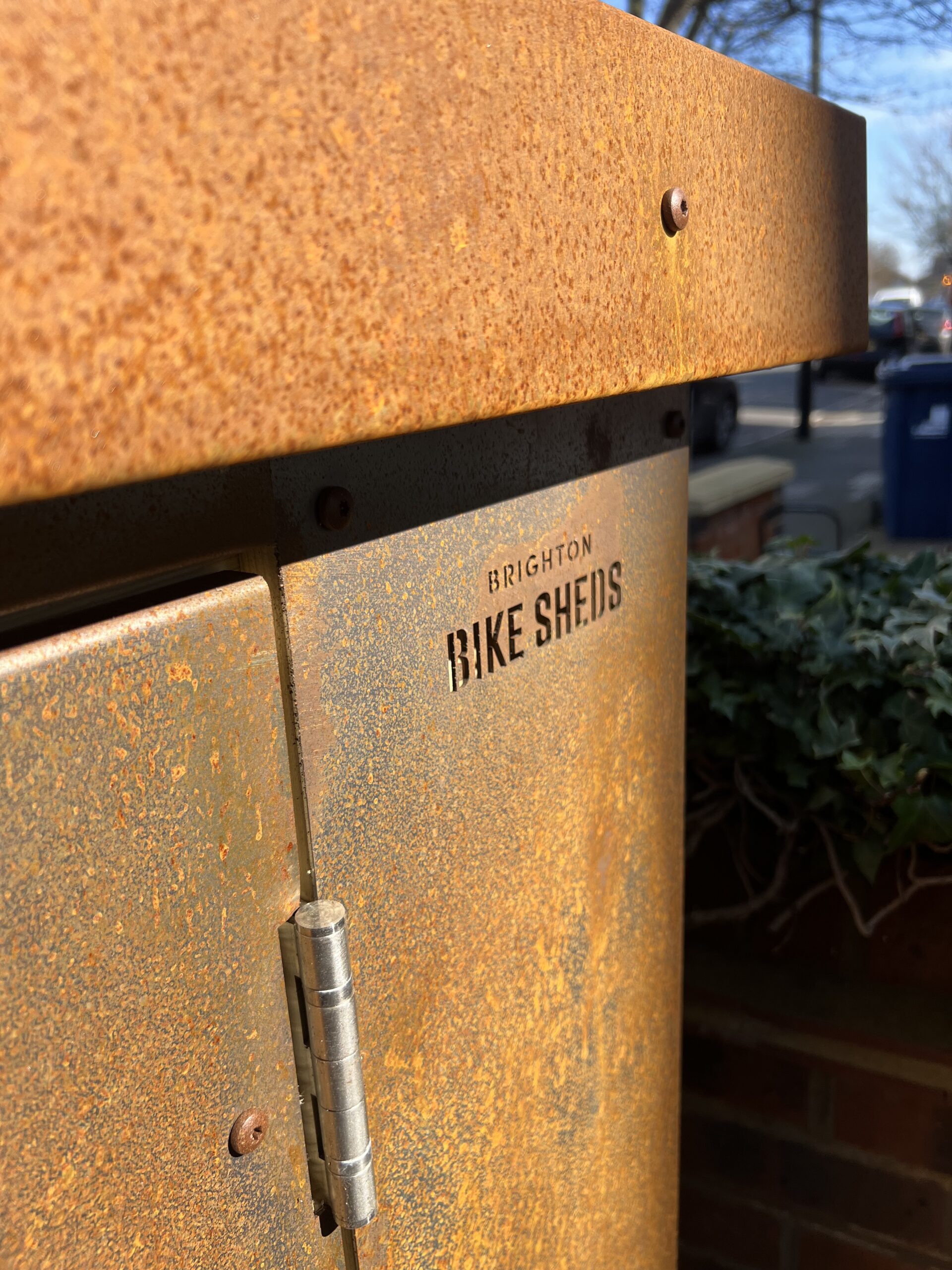 Cor-ten steel clad shed